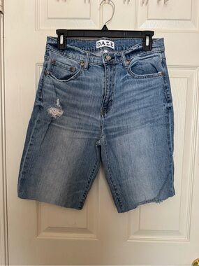 DAZE Women's Light Blue Denim Bermuda Shorts